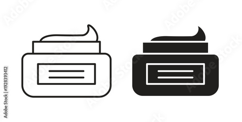 Cream icon style design pack on white background. Thin line and clipart style