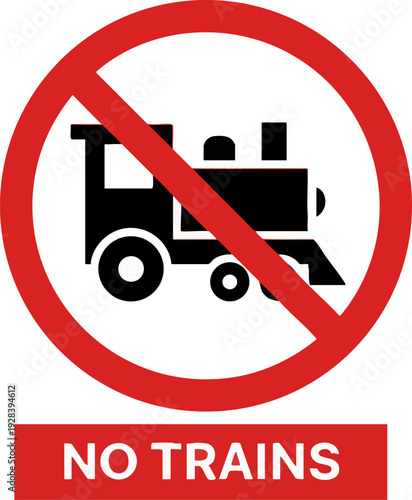 No Trains Sign Icon Vector Illustration Prohibition Symbol