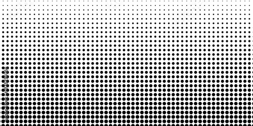 Halftone background. Comic dotted pattern. Pop art style. Backdrop with circles, dots, rounds design element for web banners, posters, cards, Wallpaper, sites. Black, white color. Vector illustration