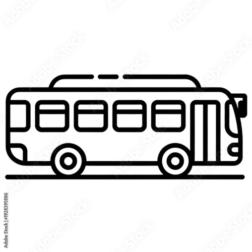 City Public Transportation Bus Vehicle isolated on transparent background.