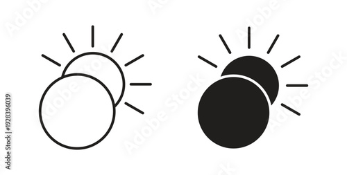 Eclipse icon style design pack on white background. Thin line and clipart style