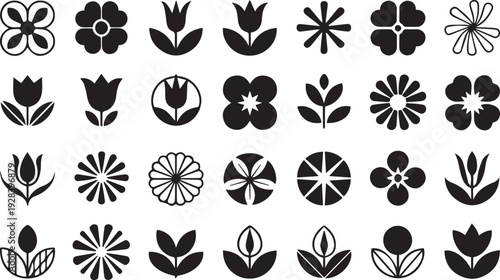 Colorful icon design with various elements