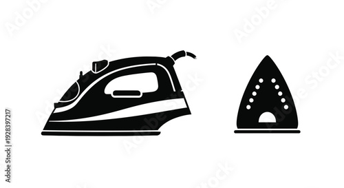 Black iron and soleplate graphic a modern appliance silhouette
