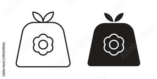 Furoshiki icon style design pack on white background. Thin line and clipart style