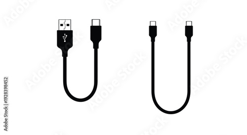Various usb connectors displayed in a minimalist silhouette