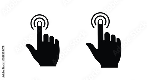 Two black hands gesturing with circular motions a bold silhouette