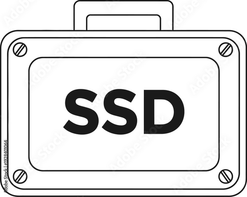 Ssd storage device icon illustration
