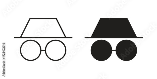 Incognito icon style design pack on white background. Thin line and clipart style