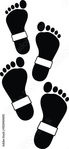 Footprints icon set