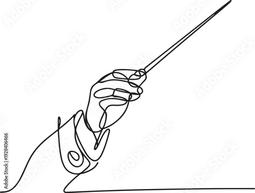 Hand holding a wand in a magical scene with fantasy elements and mystical surroundings