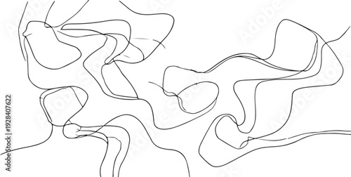 Abstract black lines forming organic shapes on white background