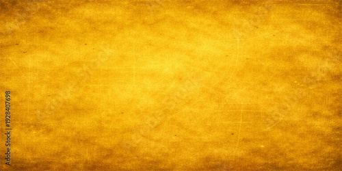 An antique yellow parchment background featuring a grungy vintage paper texture with stained and worn details for a retro design backdrop