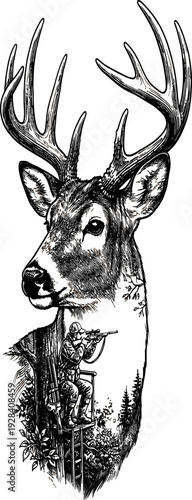 Whitetail Deer & Hunter SVG