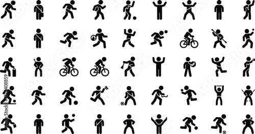 Collection of diverse sports and fitness icons