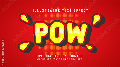 Comic Bubble Pow 3d text style effect