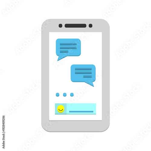 Mobile Communication Chat Icon Messaging Flat Design