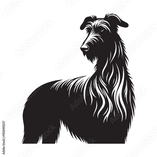 PrinIrish Wolfhound Dog – Giant Sighthound Breed, Gentle Temperament, Majestic Appearance, Loyal Companion, Strong Hunting Heritage, Tallest Dog Breed, Courageous, Calm Nature, Family Friendly, Noble.