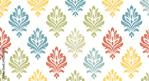 Luxurious Floral Baroque Pattern with Repeating Decorative Structure