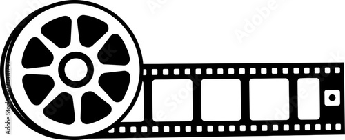 Film reel and strip icon illustration