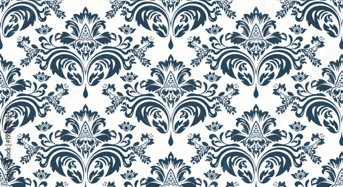 Elegant Classic Damask Print for High End Interior Decoration