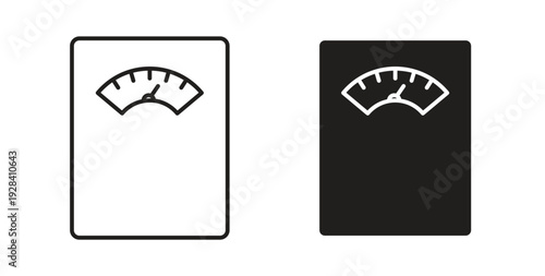 Scale icon style design pack on white background. Thin line and clipart style