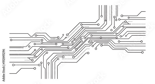 Abstract Circuit Board Lines Background, Digital Technology PCB Trace Pattern