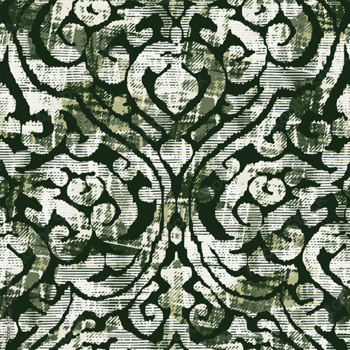 Vector damask seamless pattern background. Classical luxury old fashioned damask ornament, royal victorian seamless texture for wallpapers, textile, wrapping. Exquisite floral baroque template
