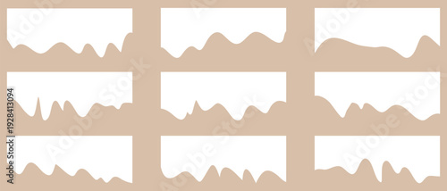 Set of ripped paper, jagged border, torn paper top,   collection of torn, Paper torn strip stroke with cut stuck edges vector illustration, Set of white headline band. vector illustration