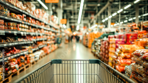 shopping cart in supermarket