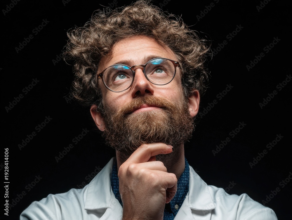 Fototapeta premium data scientist professional look isolated on a black background