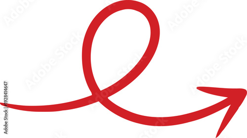 Red Arrow Symbol in Modern Minimalist Design with Bold Red Color on White Background for Graphic Design