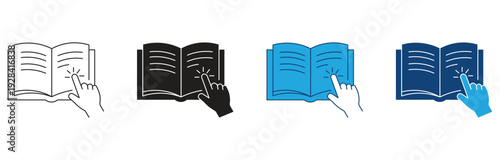 Interactive reading icon Set Multiple Style Collection. Vector illustration.