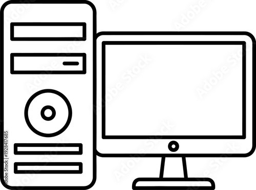 Computer system with monitor and tower