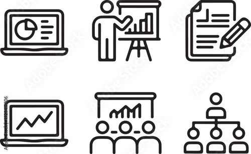 Business Analytics and Office Icons Set
