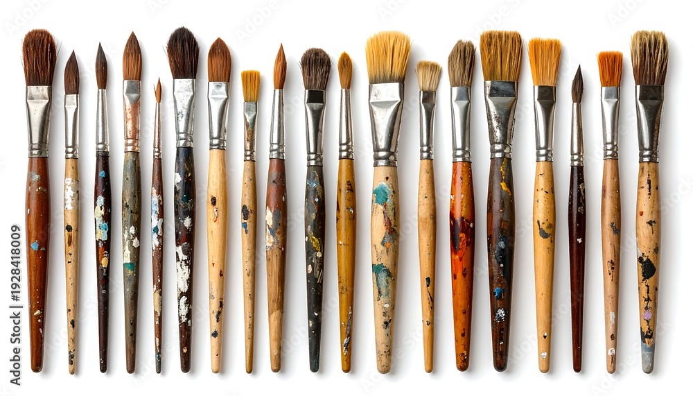 Fototapeta premium A Variety of Paintbrushes for Artistic Expression and Creative Projects.