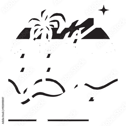 Modern t-shirt design with stylish black graphic on white background  Elegant woman dancing with arms raised in dynamic pose