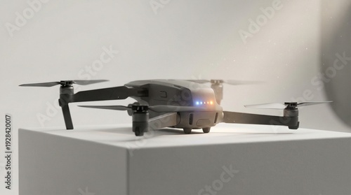 Autonomous drone on display for international day for disarmament and non-proliferation awareness with Autonomous Weapons Deactivation theme