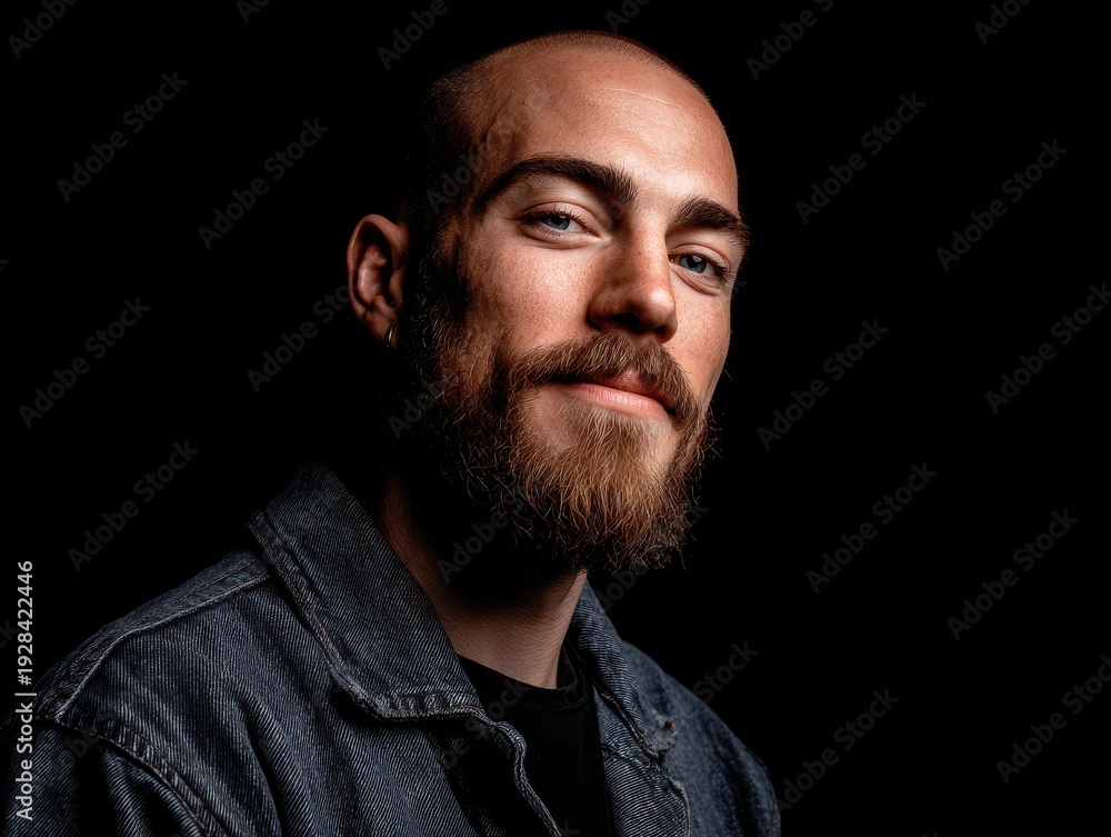 Fototapeta premium social media manager portrait isolated on a black background