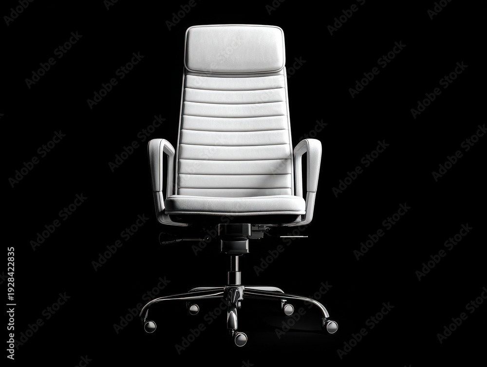 Fototapeta premium office chair white isolated on a black background