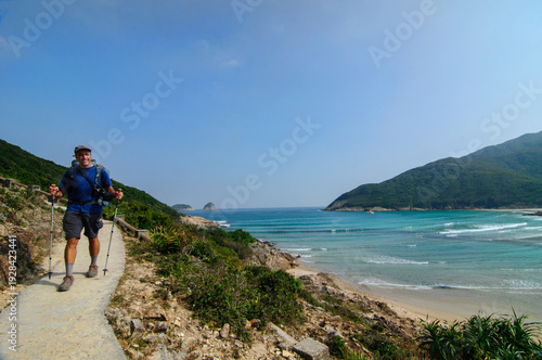 Beautiful Ham Tin Wan beach, seen from the MacLehose Trail, Hong Kong