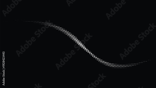 Vector halftone effect arrow on black background illustration