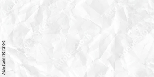 white crumpled paper. Grunge wrinkled white color paper textured background. Clean white paper