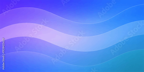 A flowing blue abstract wave background features a digital motion design with light gradient curves and wavy vector lines creating a textured water flow illustration