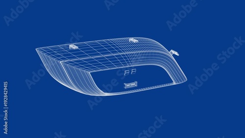 Wallpaper Mural 3D wire-frame model of modern car headlight Torontodigital.ca