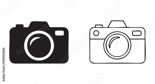 Camera icon vector set isolated on white background for graphic and web design template