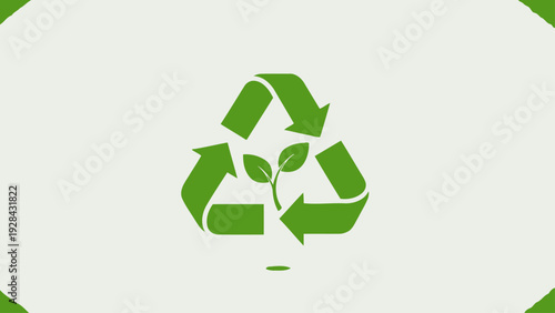 Green Recycling Symbol Icon Logo Graphic.