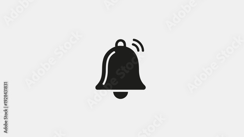 Black Bell Icon Ringing Notification Alert.