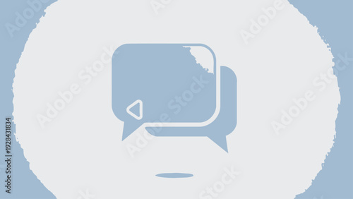 Speech Bubble Icon with Play Button Inside.