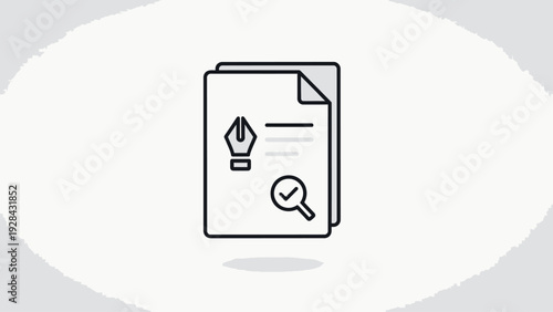 Document with Lightbulb and Magnifying Glass Icon.