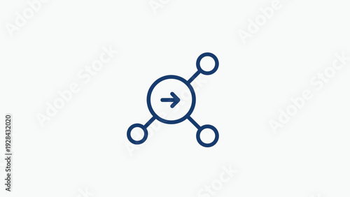 Simple Network Diagram with Central Node and Arrow.